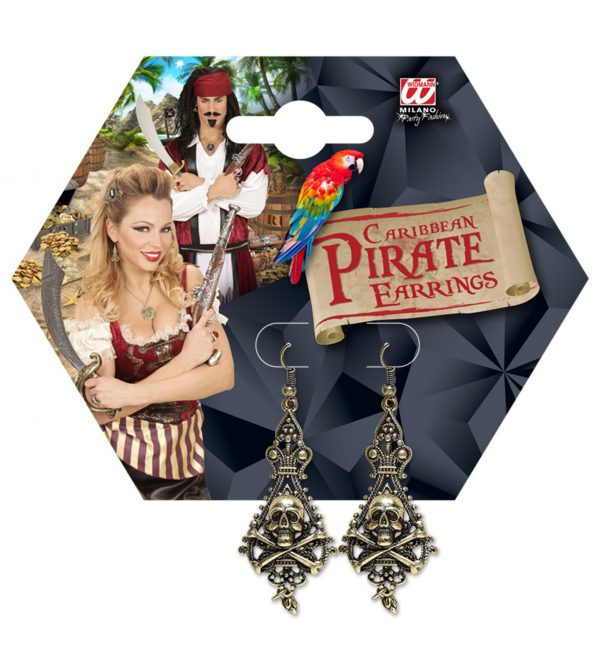 Boucle d'oreilles "tête de mort" Pirate