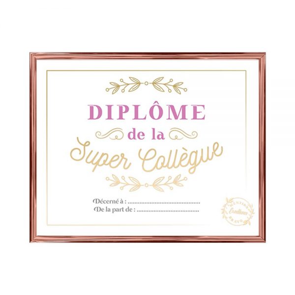 Cadre diplôme de la super collègue